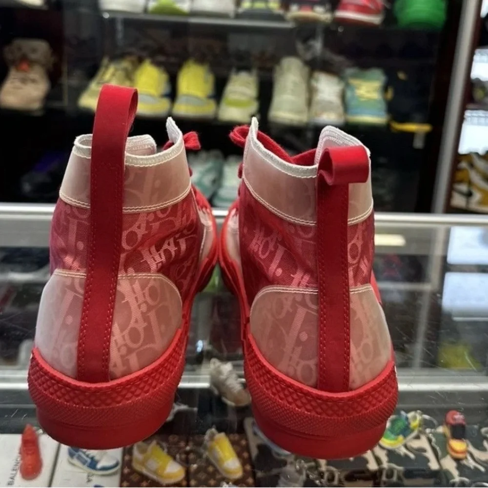 Dior B23 size 12 men’s Red High-Top Sneakers - Picture 4 of 6